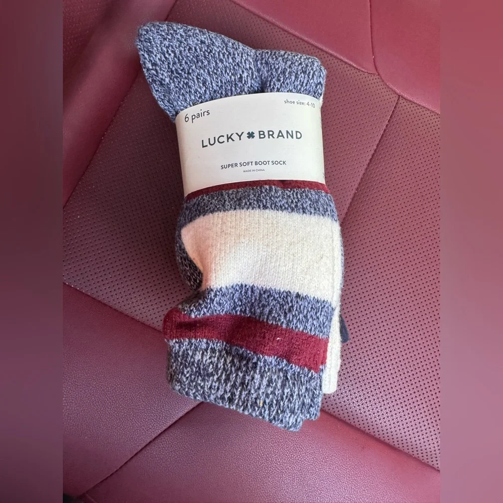 Lucky Brand Ladies Boot Socks Soft  6-pairs Sz 5-10*